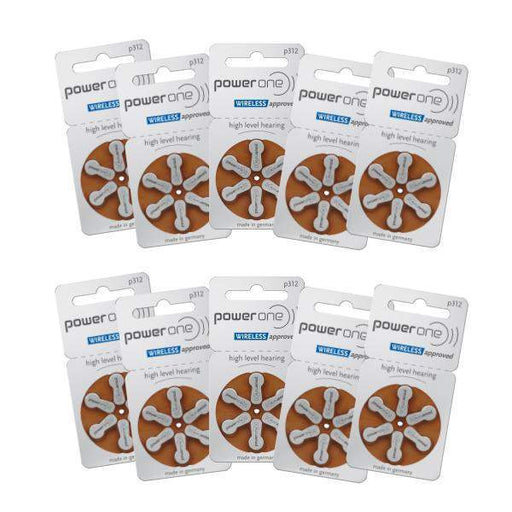 Power One Hearing Aid Batteries Size 312 Pack of 60-HearingDirect-brand_Power One,price_20€ - 29.99€,size_Size 312,type_Pack of 60