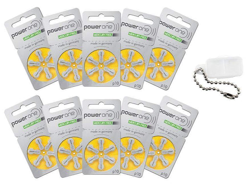 Power One Hearing Aid Batteries Size 10 Pack of 120 & Battery Caddy-HearingDirect-brand_Power One,price_40€ - 49.99€,size_Size 10,type_Pack of 120