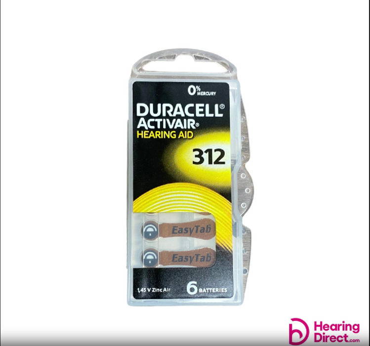 Duracell Hearing Aid Batteries Size 312 Pack of 30