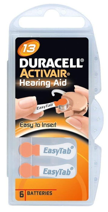 Duracell Activair Hearing Aid Batteries Size 13-HearingDirect-brand_Duracell,price_3€ - 3.99€,size_Size 13,type_Pack of 6