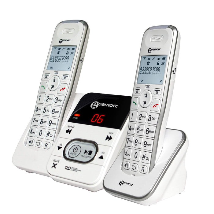 Geemarc AmpliDect 295 Amplified Cordless Duo Telephone with Answering Machine-HearingDirect-brand_Geemarc,type_Amplified Cordless Phones,type_Amplified Phones With Answer Machines,type_Big Button Phones