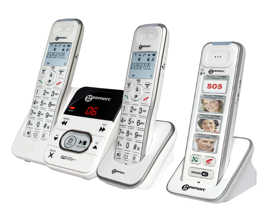 Geemarc Amplidect 295 Pack Mobility Amplified Cordless Trio Telephone-HearingDirect-brand_Geemarc,type_Amplified Cordless Phones,type_Amplified Phones With Answer Machines,type_Big Button Phones