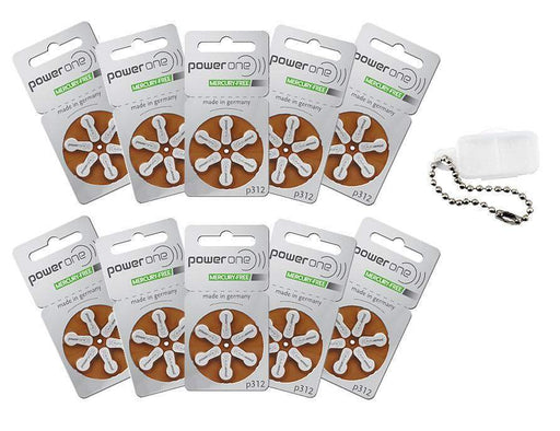 Power One Hearing Aid Batteries Size 312 Pack of 120 & Battery Caddy-HearingDirect-brand_Power One,price_40€ - 49.99€,size_Size 312,type_Pack of 120