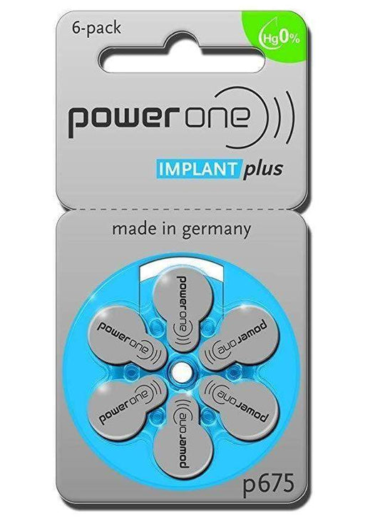 Power One Hearing Aid Batteries Size 675 Implant Plus Pack of 6-HearingDirect-brand_Power One,price_5€ - 5.99€,size_Size 675,type_Cochlear implant battery,type_Pack of 6