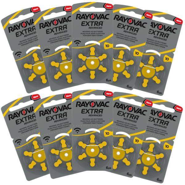 Rayovac Hearing Aid Batteries Size 10 Pack of 60-HearingDirect-